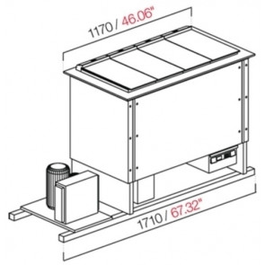 Built-in wells for ice cream/granite with reserve ETM Model PANORAMA8RIS-1T Semi-processed by Ventilated panelling N.8 Wells