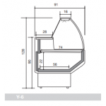 Neutral food counter ideal for bakeries Zoin Patagonia model PY150NNNG Curved glass Neutral version without group and without evaporator