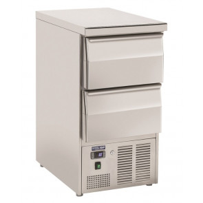 Refrigerated saladette For salads GN1/1 with stainless steel top Model CRD45A Static refrigeration N. 2 drawers ½ refrigerated