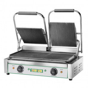 Electric cast iron panini grill Easyline by Model EG03 Upper surface: striped Lower surface: striped Power 3600 W