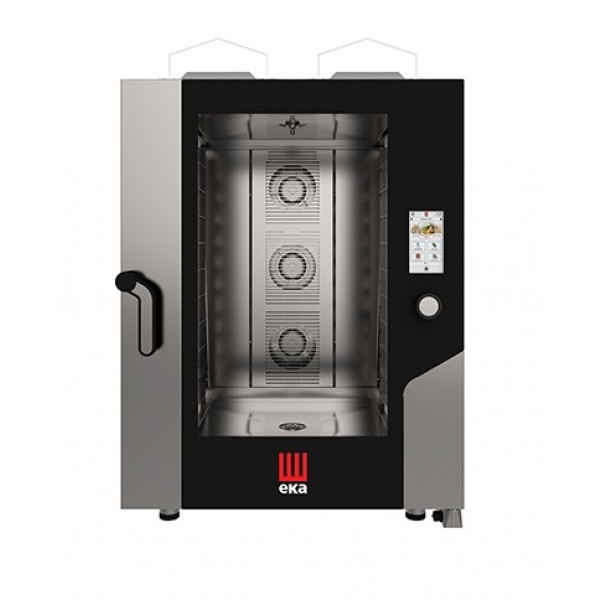 Gas combi convection oven with steam with TOUCH SCR Model MKF1064GTS Capacity: N° 10 trays (600x400 mm) Electric power Kw 0,6 Thermal capacity Kw 18