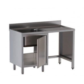 Stainless steel cupboard sink one tub with drainer and hollow for dustbin Model APS/D127