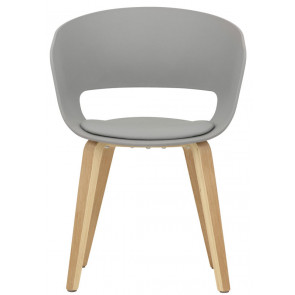 Indoor armchair TESR Beech plywood frame, polypropylene shell, synthetic leather pad Model 1488-YG93