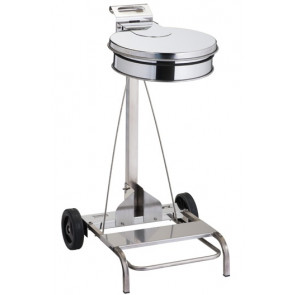 Mobile sack holder in STAINLESS STEEL 430 with lid and pedal MDL For 110 lt bags Model Contimobile 601041