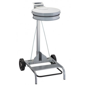 Mobile sack holder metal GREY with lid and pedal MDL For 110 lt bags Model Contimobile 601043