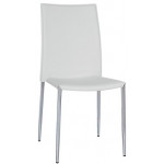 Stackable indoor chair TESR Chromed metal frame Synthetic leather covering Model 821-RF49C