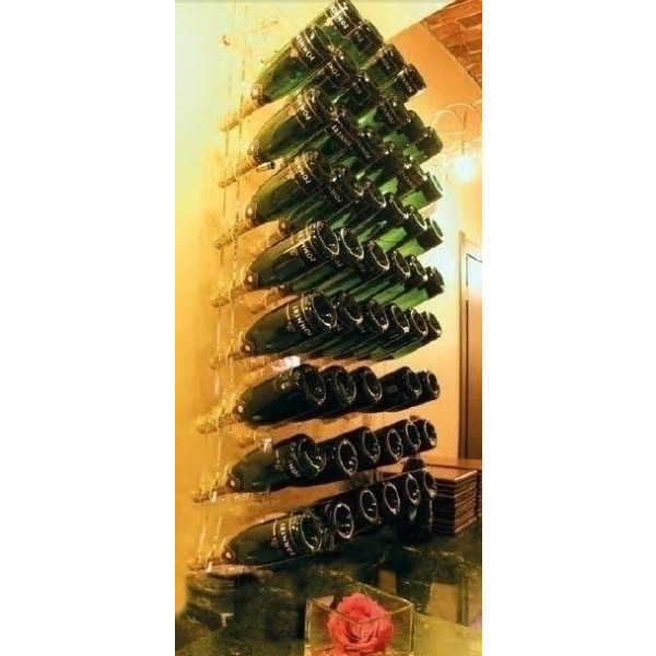 Neutral champagne bottles display Wall design Bottles capacity 60 Transparent Model PUPITRE A PARETE