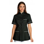 Woman Panarea blouse SHORT SLEEVE 65% Polyester 35% Cotton BLACK + WHITE in different sizes Model 002701
