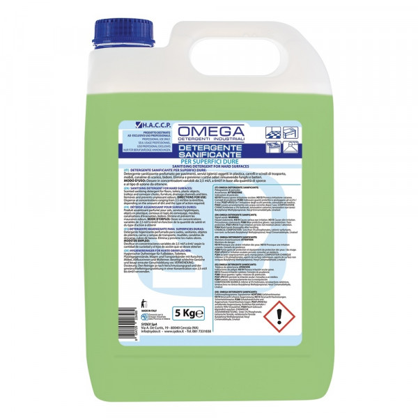 Detergent for floors and other sanitizing surfaces Box with 4 cans of 5Kg Model ODSD-20