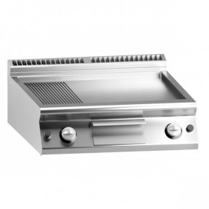 Electric fry top chromed 2/3 smooth 1/3 striped plate MDLR Model CL7080FTRESCRT