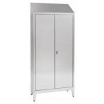 Brooms locker for pulls water made of stainless steel 304 IXP n.2 hinged doors Model 69606