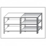 Stainless steel bolt shelving IXP 3 smooth shelves thickness cm 2,5 stainless steel 8/10 Lenght cm 60 Depth cm 30 Height cm 150 Modular element With plastic feet and bolts Cut-off edges Polished finish Model B3696030C