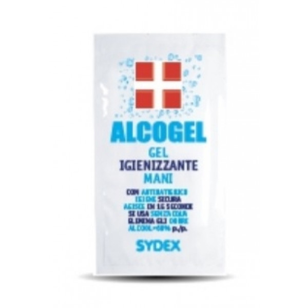 Disinfectant sachet gel wide spectrum of effectiveness against Virus and Spore surgical medical device Sachet of 6ml - 60x110 Box with 500pz Model GI6MLALCOGEL
