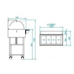 Wooden refrigerated trolley Model ELR2826 with Plexiglas dome