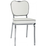 Stackable indoor chair TESR Chromed metal frame Synthetic leather seat and backrest Model 593-C2842