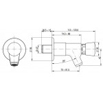 Wall mounted self closing tap with extension, flow time 8 ± 12 MNL Model ARES005