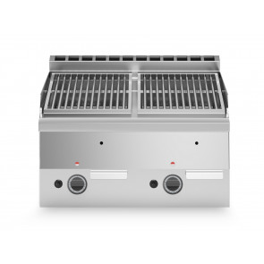 Stainless steel lava stone grill 2 cooking zones MDLR Model F6060GRLIT