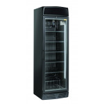 Professional refrigerated black drinks display with advertising opaline Model TKG390CB