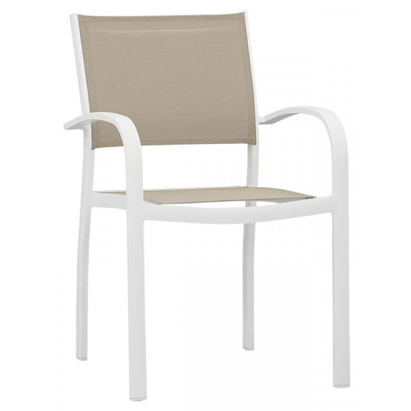 Stackable outdoor armchair TESR Powder coated aluminum frame, seat and backrest in textylene. Model 1641-SU8A