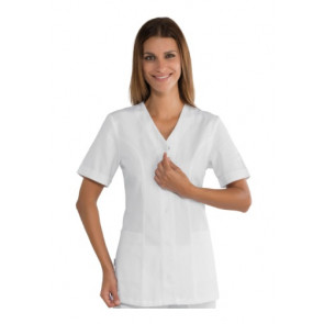 Woman Sion blouse SHORT SLEEVE 100% Cotton WHITE  Avaible in different sizes Model 005200