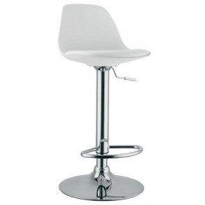 Indoor stool TESR Chromed metal frame Polypropylene seat Synthetic leather pad Model 997-K3001
