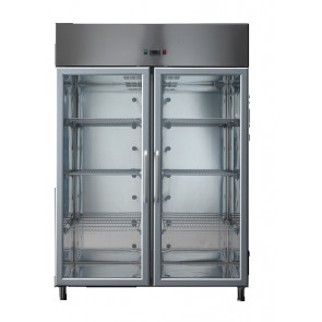 Stainless steel Refrigerated Cabinet GN2/1 Model AF14PKMTNPV positive temperature single compartment two glass doors
