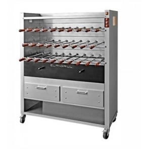 Charcoal Churrasco rotisserie ENG Model ChurrascoCM29C 3 racks N. 29 stainless steel assorted swords cm 50