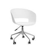 Indoor armchair TESR Chromed metal frame, polypropylene shell, synthetic leather pad Model 1491-YG98