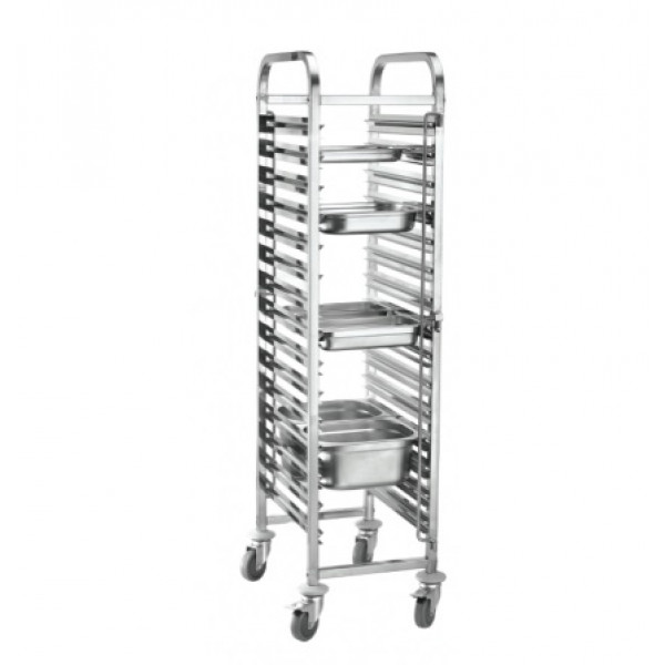 Tray trolleys Model TR15A  AISI 201 steel Capacity GN1/1 GN1/2 GN1/3