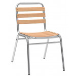 Stackable outdoor chair TESR Anodized aluminum frame, Ø 28 x 1,8 mm, oak bands Model 040-ALW07