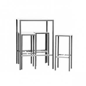 Outdoor Table+ 4 bar stools TESR Powder coated metal frame Model1697-VEC1  VARIOUS COLOURS