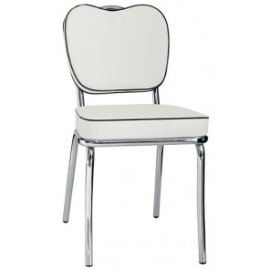 Stackable indoor chair TESR Chromed metal frame Synthetic leather seat and backrest Model 593-C2842