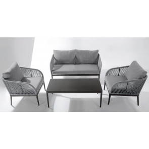 Outdoor set TESR ​​Powder coated aluminum frame, backrest in rope, water repellent cushions Model 1795-SF1