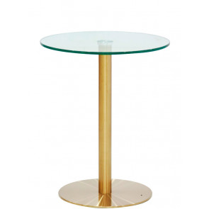 Indoor table TESR Stainless steel frame, gold effect, 13 mm tempered glass top Model 1769-F43B