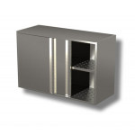 Hanging cabinet with sliding doors and draining boards stainless steel AISI 430 or 304 Model PAF1046