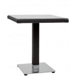 Outdoor table TESR Aluminum frame, polyethylene strap covering, tempered glass top, aluminum base Model 560-cts0022