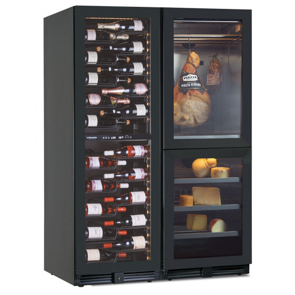Wine cooler ventilated + cabinet for cheese and cold cuts storage Model NORCIA3604T