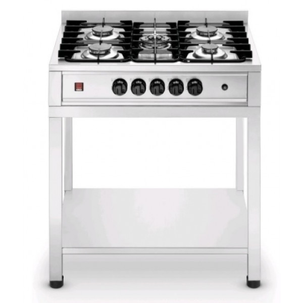 5 burners cooker with cabinet Model EKTP 96 Power 14,3 Kw