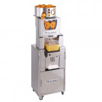 Stainless steel refrigerated automatic juicer Frucosol Model FREEZER Refrigerated container +1/+8°C Production 20-25 oranges per minute Max. ø 85 mm
