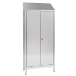 Brooms locker made of stainless steel 430 IXP n.2 hinged doors Model S5069602430