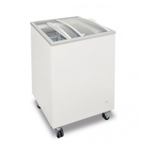 Static chest freezer. With curved sliding glass lids / with sloped flat sliding glass lids Model FR200 PAC / PAF