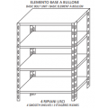 Stainless steel bolt shelving IXP 4 smooth shelves thickness cm 2,5 stainless steel 8/10 Lenght cm 60 Depth cm 30 Height cm 250 Basic element With plastic feet and bolts Cut-off edges Polished finish Model 4696030B