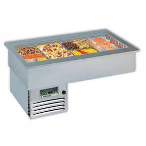 Built-in refrigerated drop in and furniture Model ARMONIA 4VT Gastrnorm 4 containers Gn1/1