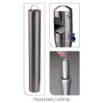 Floor standing ashtray MDL brushed stainless steel with handle For outdoor Model 108009