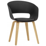 Indoor armchair TESR Beech plywood frame, polypropylene shell, synthetic leather pad Model 1488-YG93