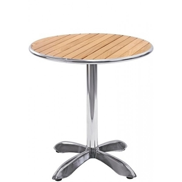 Outdoor table TESR Aluminum frame, wooden slats top Model 108-MTW007B