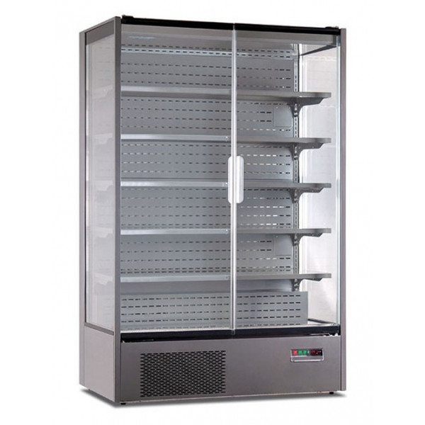 Ventilated 3 sided glasses, two door multideck cooler. Positive temperature. Model VISION 150