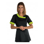 Woman Delhi blouse SHORT SLEEVE 65% Polyester 35% Cotton BLACK AND APPLE GREEN Avaible in different sizes Model 005436