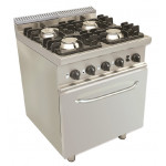 Gas range 4 burners CI Model RisCu040 with static gas oven cm L 54,5 x P 53 x 35 H Gas power 25.9 kW