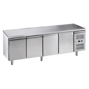 Refrigerated counter 4 doors Stainless steel AISI 210 ForCold  GN1/1 (cm 53 x 32,5) ventilated Model M-GN4100TN-FC MONOBLOCK